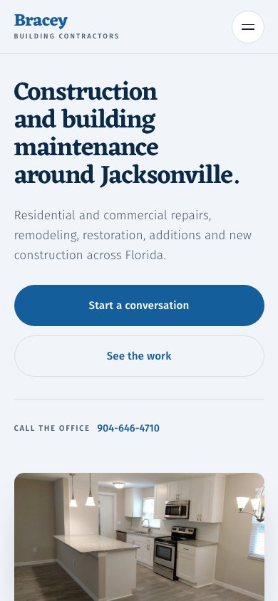The new homepage on a phone